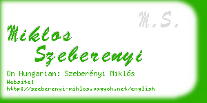 miklos szeberenyi business card