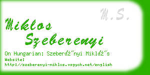 miklos szeberenyi business card